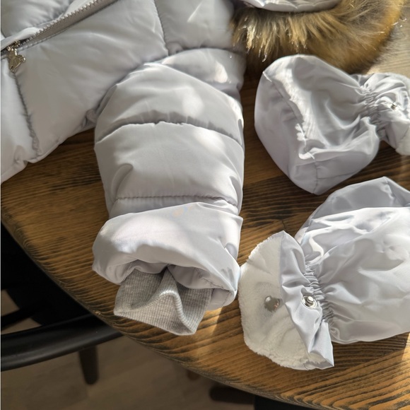 Gray Baby Snowsuit with Faux Fur Hood 12-18 months - Picture 13 of 13